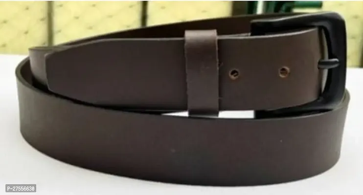 Stylish Brown Solid Leather Adjustable Belts For Men