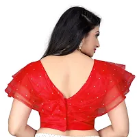 Reliable Red Nylon Self Design Stitched Blouse For Women-thumb1