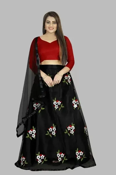 Fancy Satin Silk Lehenga Choli For Women