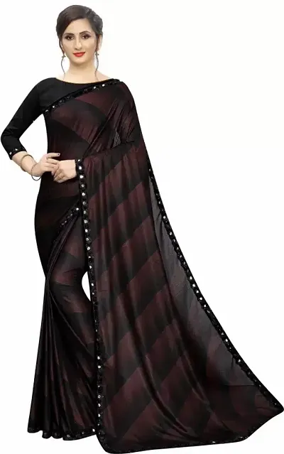 Trendy Lycra Sarees with Blouse Piece