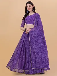 Stylish Purple Georgette Bandhani Lehenga Choli Set For Women-thumb3