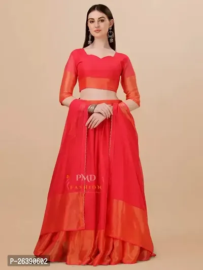 Stylish Red Art Silk Embellished Lehenga Choli Set For Women