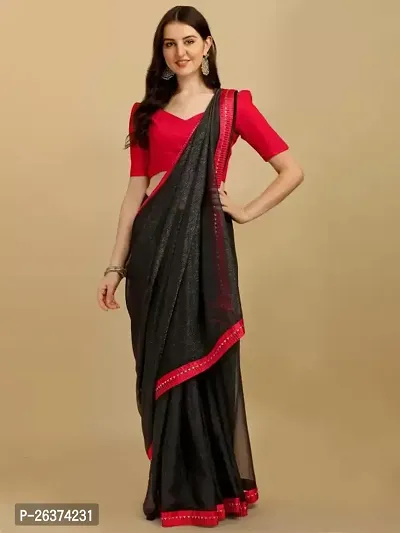 Stylish Women Georgette Saree with Blouse Piece-thumb0