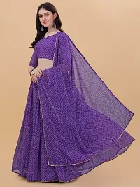 Stylish Purple Georgette Bandhani Lehenga Choli Set For Women-thumb2