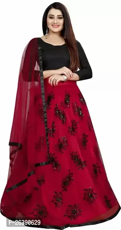 Stylish Maroon Art Silk Embellished Lehenga Choli Set For Women