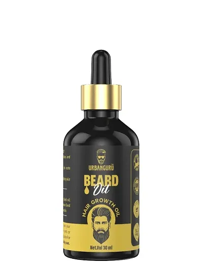 URBANGURU Men's Beard  Hair Growth Oil for thicker, longer beard | For patchy, uneven beard | Beard Oil for fast beard growth | Natural Hair Oil 30ml