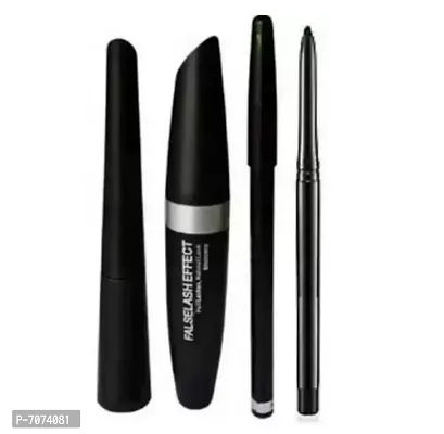 Make Up Combo Of 3 in 1 (Eyeliner, Eyebrow Pencil, Eyeliner) And Smudge  Waterproof Kajal
