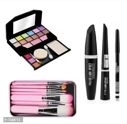 Best Quality TYA 5024 Make Up Kit  3 in 1 (Eyebrow Pencil, Eyeliner, Mascara)  Hello Kitty Make Up Brush Pack Of 7