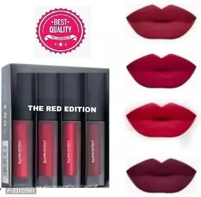 Premium Quality Matte Mini 4 Piece Liquid Matte Red Edition Lipstick-thumb0