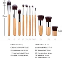 Premium Quality 11 Piece Wooden Kabuki Zig Zag Make Up Brush Set-thumb1