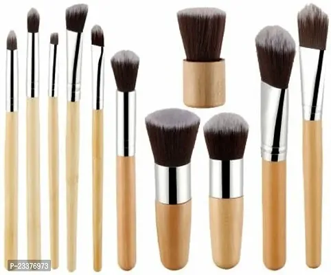 Best Quality 11 Piece Zig Zag Wooden Make Up Brushes