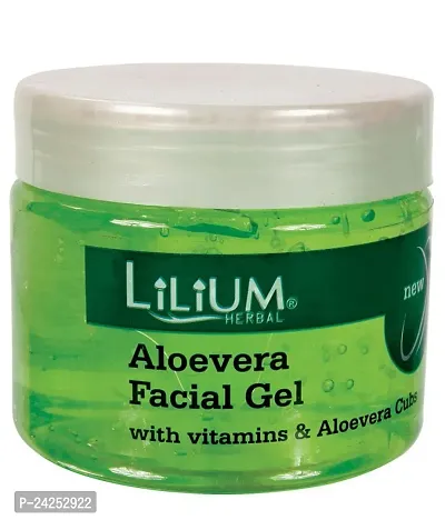 Lilinum Herbal Aloe Vera Facial Gel With Vitamins  Aloevera Cubs 500 ML