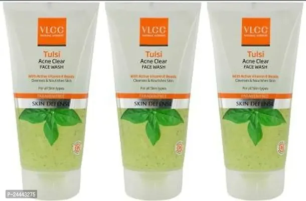 VLCC Tulsi Acne Clear Premium Face wash Combo Pack of 3 (150ml X 3) Face Wash