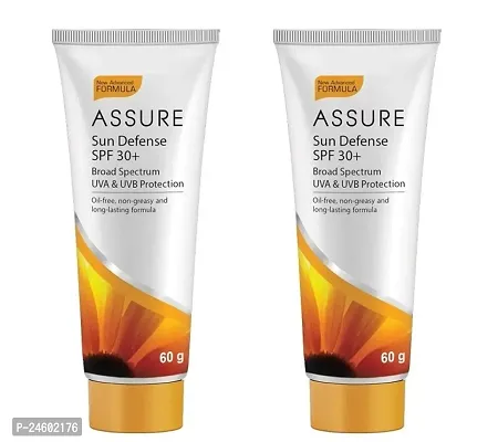 Assure Sun Defense SPF 30 + Oil Free Non-Greasy And Long -Lasting Formula 60 g (Pack Of 2)-thumb0