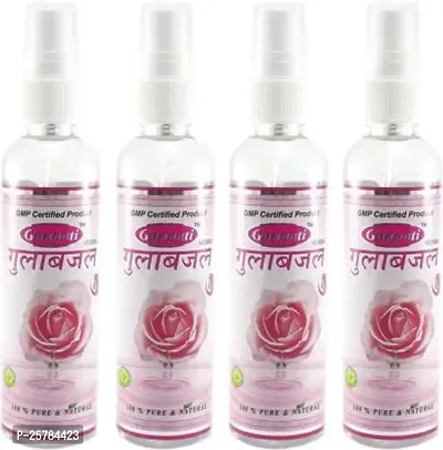 GANPATI HERBAL Rose Water Spray Set Of 4 Men  (100 ml) ( Pack Of 4)-thumb0