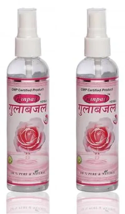 Ganpati Herbal Natural & Chemical Free Rose Water Spray 100ml Set of 2