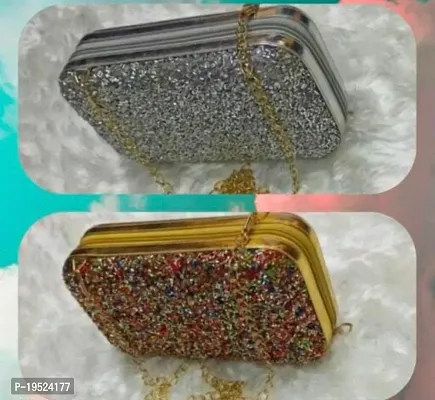 Classy Sequined Clutches for Women, Pack of 2-thumb0