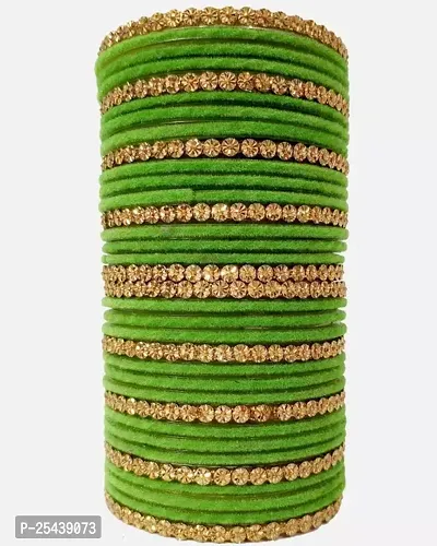 Elegant Green Glass Trendy Bangles For Women-thumb0