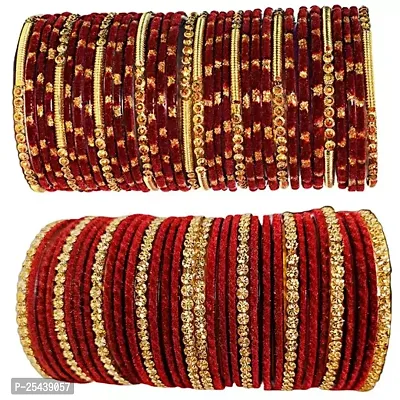 Elegant Multicoloured Glass Trendy Bangles Combo For Women-thumb0