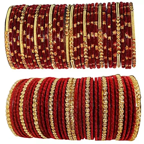 Elegant Glass Bangles Set For Women Pack Of 2