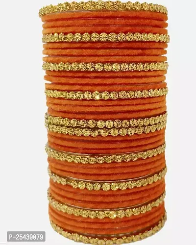 Elegant Orange Glass Trendy Bangles For Women-thumb0