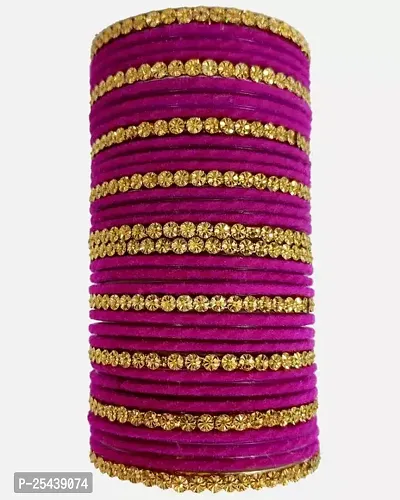 Elegant Purple Glass Trendy Bangles For Women-thumb0