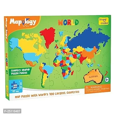 Mapology World- World Map and Its Countries- Learning Aid  Educational Toy- Jigsaw Puzzle- for Kids Age 4 and Above (Mapology World)-thumb0