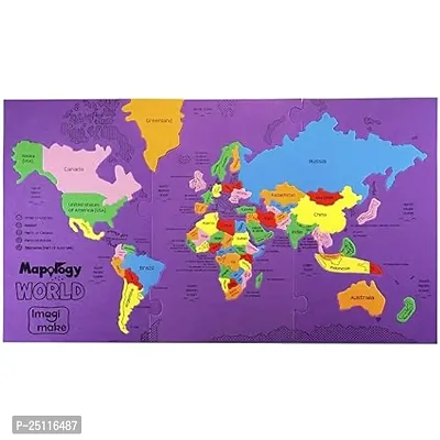 Mapology World- World Map and Its Countries- Learning Aid  Educational Toy- Jigsaw Puzzle- for Kids Age 4 and Above (Mapology World)-thumb2