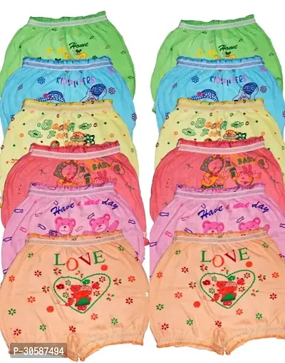 Stylish Multicoloured Cotton Printed Panty For Girls Pack of 7