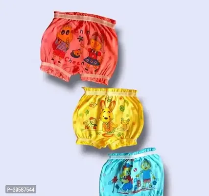 Stylish Multicoloured Cotton Printed Panty For Girls Pack of 3