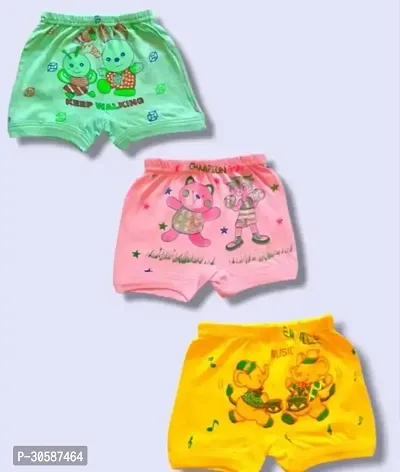 Stylish Multicoloured Cotton Printed Panty For Girls Pack of 3