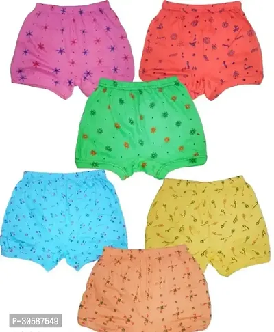 Stylish Multicoloured Cotton Printed Panty For Girls Pack of 6-thumb0