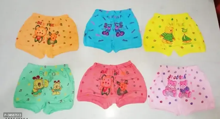 Stylish Multicoloured Cotton Printed Panty For Girls Pack of 6-thumb0