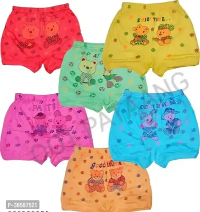 Stylish Multicoloured Cotton Printed Panty For Girls Pack of 6