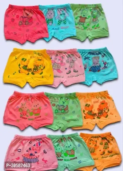 Stylish Multicoloured Cotton Printed Panty For Girls Pack of 12