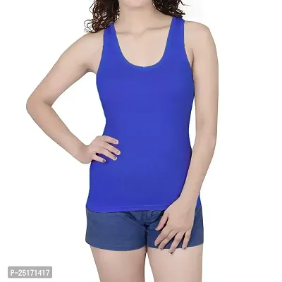 eDESIRE Cotton T-Back Racerback Tank Top Slip for Women  Girls (Blue)-thumb2