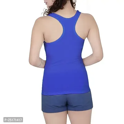 eDESIRE Cotton T-Back Racerback Tank Top Slip for Women  Girls (Blue)-thumb4