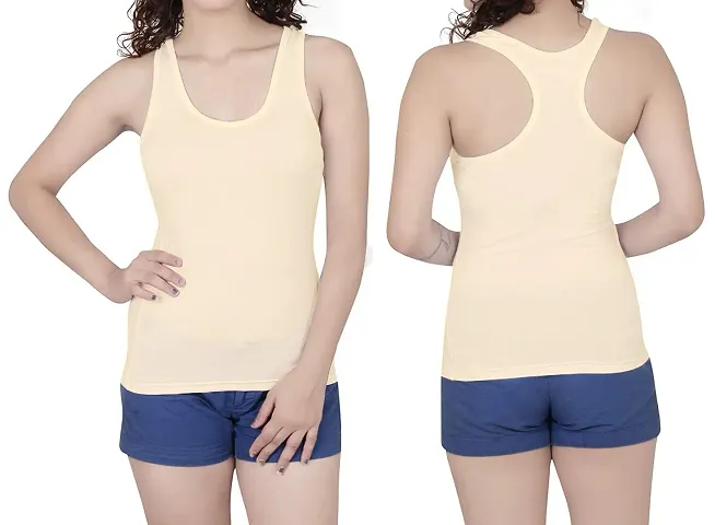 eDESIRE Cotton T-Back Racerback Tank Top Slip for Women & Girls, Free Size (28 to 36 Inch)