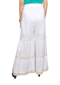 eDESIRE Women's Rayon Sharara Pants (White, Free Size/28 to 44 Inch)-thumb3