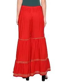 eDESIRE Rayon Pants Sharara for Women (SA-4019, Red, Free Size 28 to 44 Inch)-thumb3