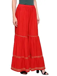 eDESIRE Rayon Pants Sharara for Women (SA-4019, Red, Free Size 28 to 44 Inch)-thumb2