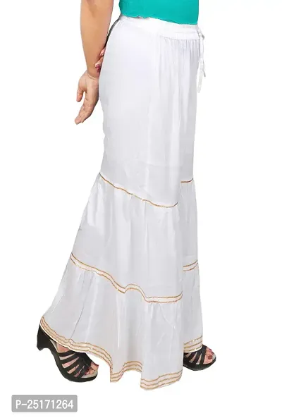 eDESIRE Women's Rayon Sharara Pants (White, Free Size/28 to 44 Inch)-thumb3