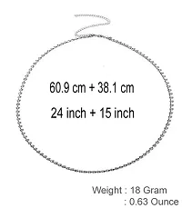 Crystal White Silver Plated, 39 Inch Kamarband Belly Chain for Women and Girls-thumb2