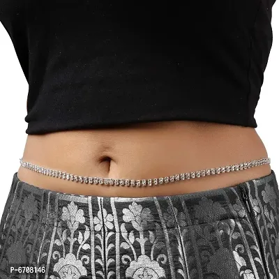 Belly Chain Kamarband Body Waist Chain Silver Plated 2-Line Waist Hip Belt For Women and Girls-thumb5