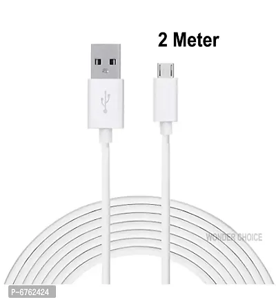 2-Meter Long 2.4 Amp Fast Charging Cable Data Transfer Micro USB Cable-thumb0