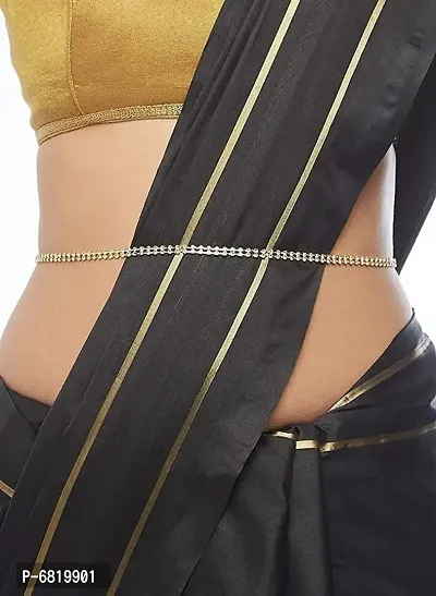 Stylish Belly Chain Kamarbandh Body Waist Chain Gold Plated 2-Line Waistband Hip Belt For Women and Girls-thumb3