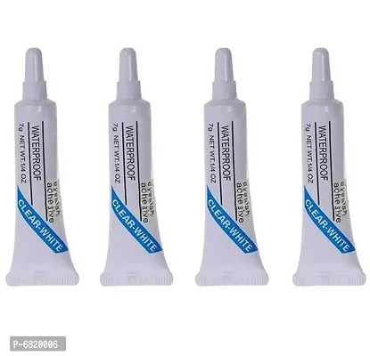 Combo of Clear Tone Waterproof False Eyelashes Makeup Adhesive Eye Lash Glue - (Pack of 4)