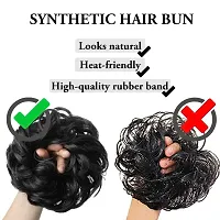 1PCS Messy Bun Hair Piece Hair Extension With Elastic Rubber Band Hairpiece Synthetic Hair Scrunchies Hair Piece for Women Girls Color Natural Black-thumb1