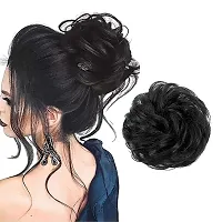 1PCS Messy Bun Hair Piece Hair Extension With Elastic Rubber Band Hairpiece Synthetic Hair Scrunchies Hair Piece for Women Girls Color Natural Black-thumb2