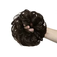 1PCS Messy Bun Hair Piece Extension Elastic Rubber Band Hair Juda Bun Maker -(Natural Black Colour)-thumb4